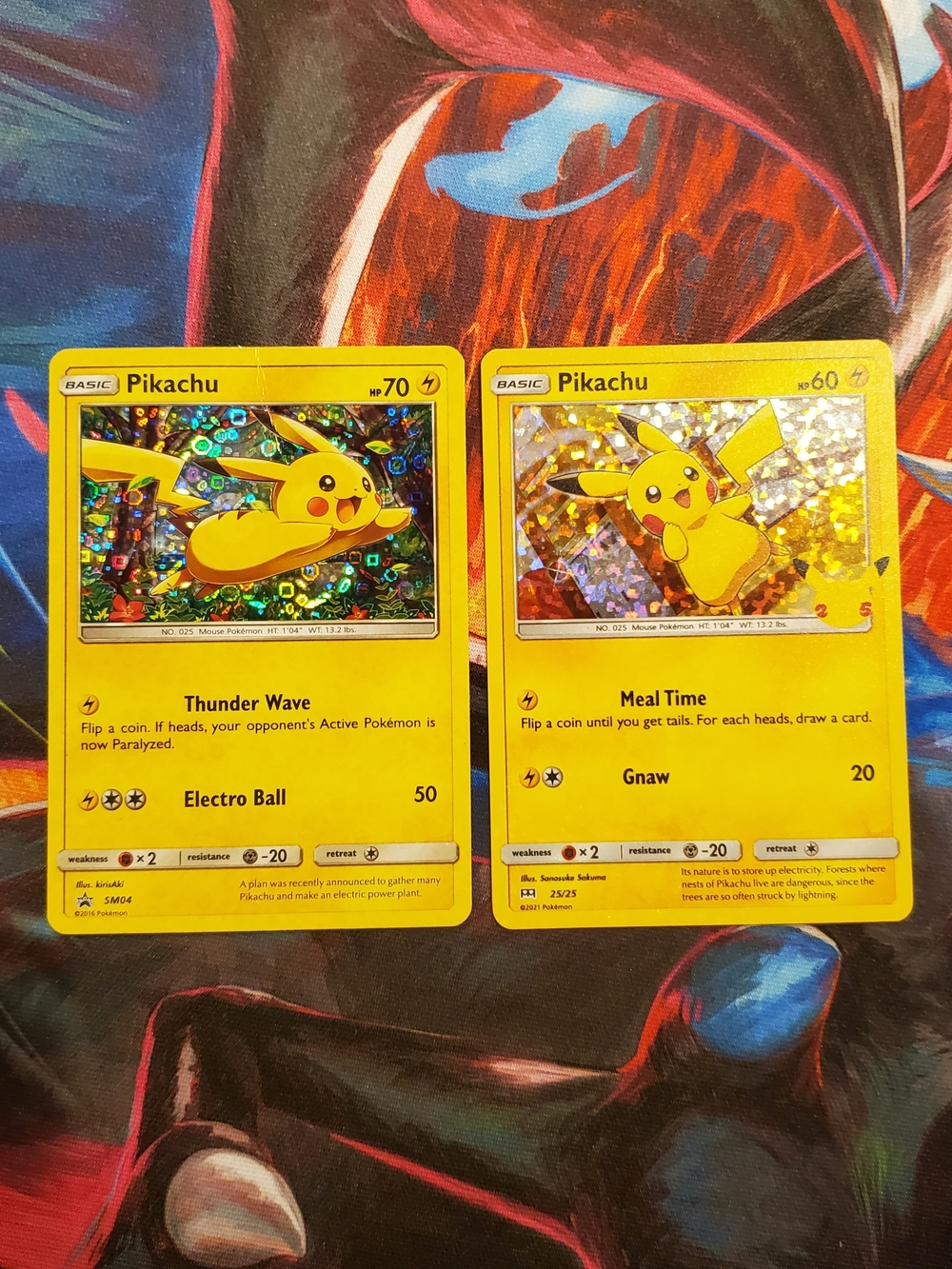 Pokemon Pikachu Holo Cards - Yellow Sparkle Pair